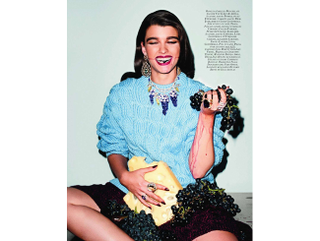 Illustration for article titled French Vogue Puts Crystal Renn And Uncle Terry In A Food-Filled Room